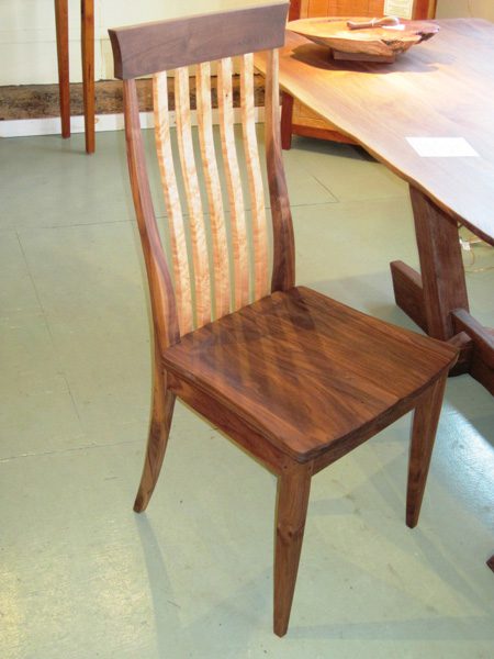 BLACK WALNUT SWEPT BACK CHAIR