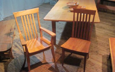 Cherry Swept back Dining Room Chair – $750