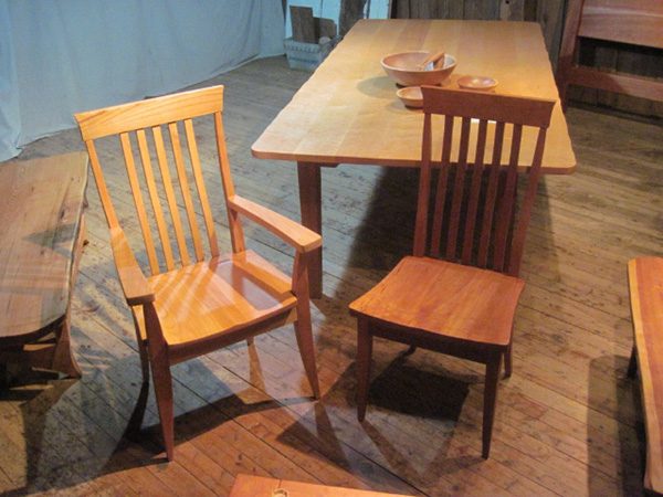CHERRY SWEPT BACK DINING CHAIRS