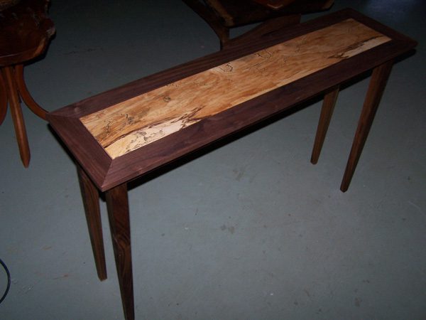 SPALTED MAPLE and BLACK WALNUT HALL SOFA TABLE