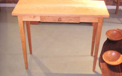Tiger Maple on Cherry Base Sofa or Hall Table – $800