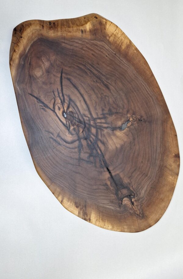 Black Walnut Oval Burl Lazy Susan