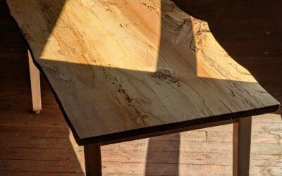 Live Edge Spalted Maple with Rock Maple Base Coffee Table