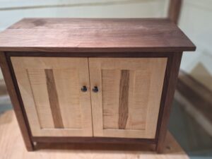 Black Walnut and Curly Maple Cabinet